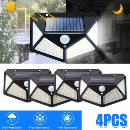 4X Solar Power PIR Motion Sensor Wall Lights LED Outdoor Garden Security Lamp